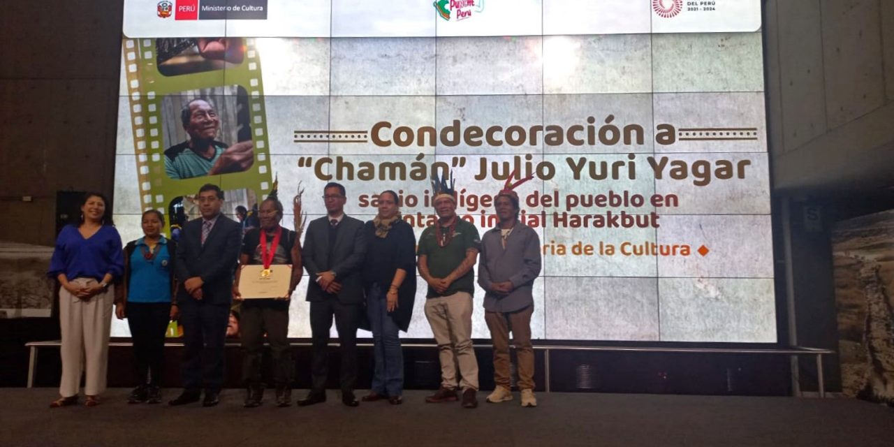 Sabio indígena del pueblo Harakbut es reconocido como Personalidad Meritoria de la Cultura