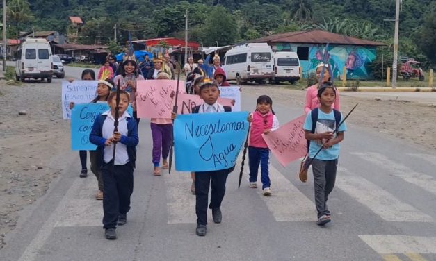 Miembros de la comunidad nativa Queros exigen culminación de obra de saneamiento básico